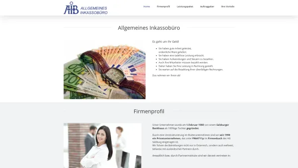 Website Screenshot: Allgemeines Inkassobüro www.aib.co.at - AIB – ALLGEMEINES INKASSOBÜRO GES.M.B.H. - Date: 2023-06-15 16:02:34