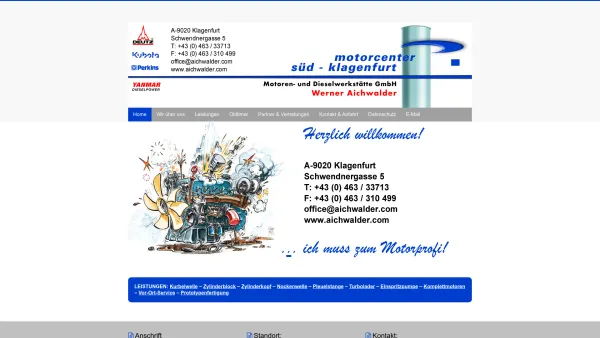 Website Screenshot: Werner Aichwalder Motoren und Dieselwerkstätte Motorcenter Süd Klagenfurt - Motoren - Reparatur - Österreich - Ersatzteile - Kärnten - Motorenwerkstätte - Motorcenter Aichwalder - Kurbelwellen - Date: 2023-06-15 16:02:34
