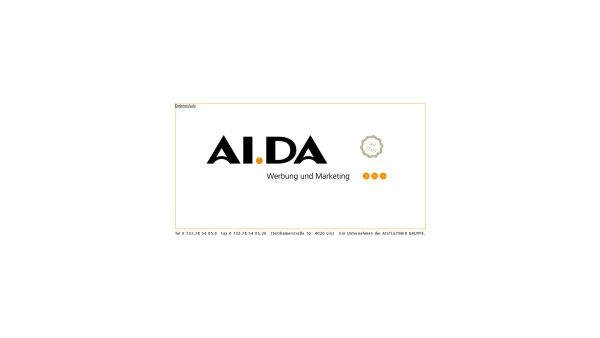 Website Screenshot: AIDA Werbung und Marketing Werbung Marketing PR Lobbying PR/Lobbying Event Events Internet Webdesign Research Werbeagentur Linz Ob - AIDA - Werbung und Marketing - [AIDA - Werbung und Marketing] - Date: 2023-06-22 12:13:07