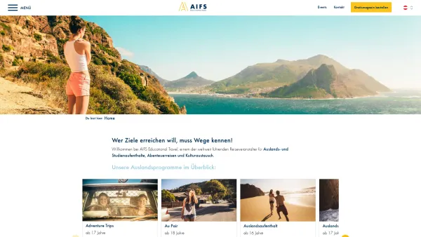 Website Screenshot: AIFS Österreich - Deine #1 für Auslandsaufenthalte | AIFS Educational Travel - Date: 2023-06-22 12:13:07