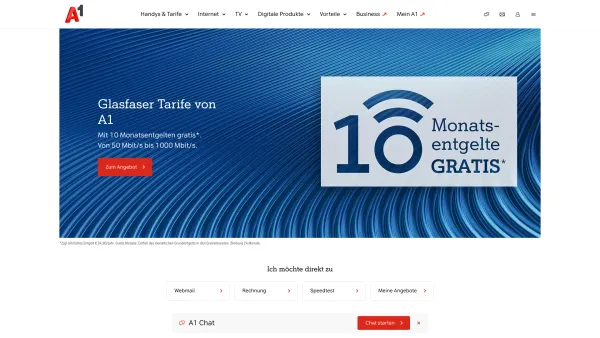 Website Screenshot: AirCALL Multimedia Communication GmbH - Handy - Festnetz - Internet - Mobiles Internet - TV - A1.net | A1.net - Date: 2023-06-14 10:38:41