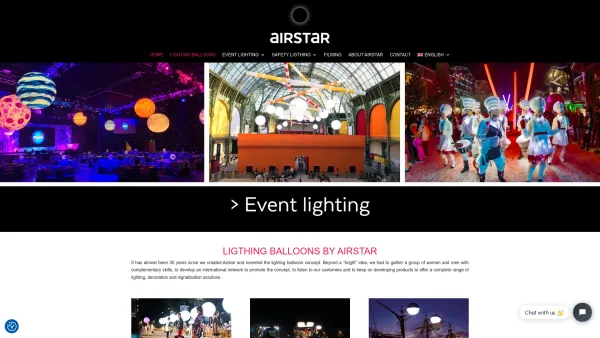 Website Screenshot: Airstar inventor and world leader of lighting balloons - Lighting Balloons - Airstar - Date: 2023-06-22 12:13:07