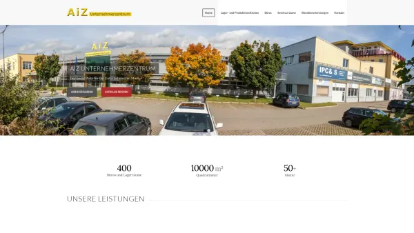 Website Screenshot: A.i.Z UNTERNEHMERZENTRUM GmbH & CoKG - AIZ Unternehmerzentrum – Büros | Seminarräume | Lager - Date: 2023-06-22 12:13:07
