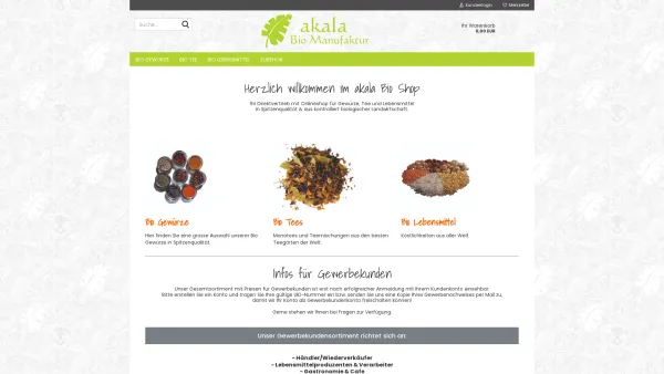 Website Screenshot: akala Vertriebs KG Bio Manufaktur - akala Bio Manufaktur - akala Bio Manufaktur Onlineshop - Date: 2023-06-22 12:13:07
