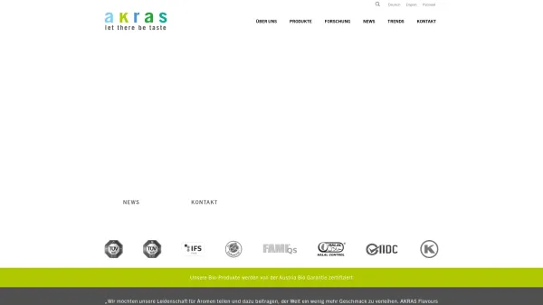 Website Screenshot: AKRAS - AKRAS Flavours | fascinating. taste. performance. - Date: 2023-06-22 15:00:04