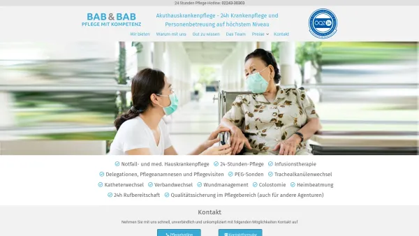 Website Screenshot: BAB & BAB Ges.n.b.R. - 24 Stunden Pflege MIT Kompetenz | Akuthauskrankenpflege.at - Date: 2023-06-14 10:37:13
