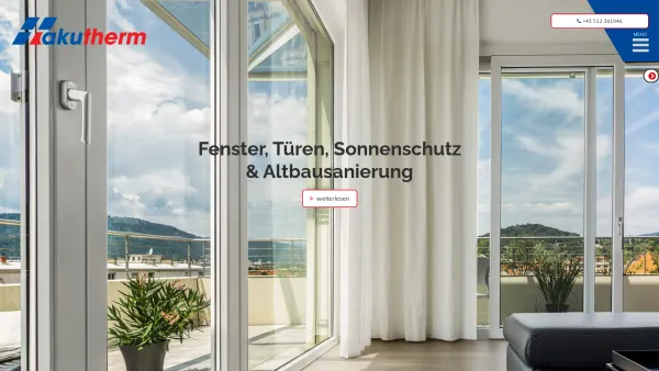 Website Screenshot: Akutherm Bauelemente GmbH - Fenster und Türen von Akutherm in Innsbruck & Hall - Date: 2023-06-22 15:00:04
