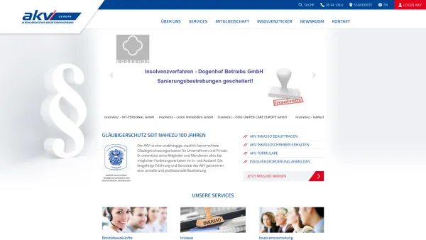 Website Screenshot: AKV EUROPA Alpenländischer Kreditorenverband für Kreditschutz und Betriebswirtschaft - AKV EUROPA - Alpenländischer Kreditorenverband - Date: 2023-06-22 15:00:04