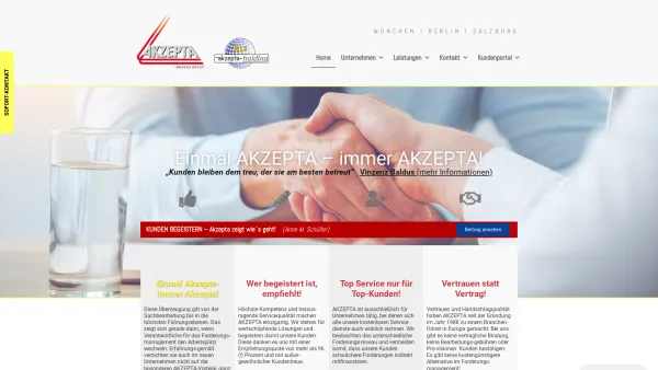 Website Screenshot: AKZEPTA Inkasso GmbH - Akzepta Inkasso Group, Inkassobüro Österreich, Inkassobüro Deutschland - Date: 2023-06-15 16:02:34