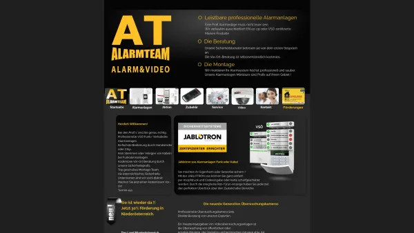 Website Screenshot: ALARMTEAM - Alarmanlagen und Alarmsysteme für Wien und Niederösterreich - Date: 2023-06-22 15:00:04