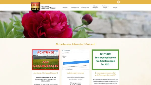 Website Screenshot: Gemeinde Albersdorf-Prebuch - Home - Gemeinde Albersdorf-Prebuch - Date: 2023-06-22 15:00:04