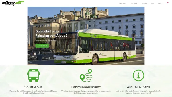 Website Screenshot: Autobetriebsgesellschaft m.b.H. Albus Salzburg Co Albus - Albus » Dein Partner für Buslinienverkehr in Österreich - Date: 2023-06-22 12:13:07