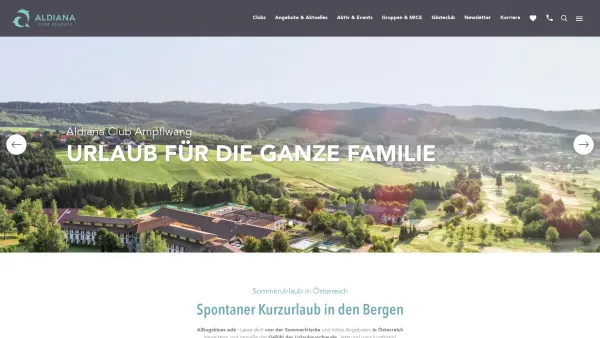Website Screenshot: Aldiana Hochkönig - Angebote in Österreich I Urlaub in den Bergen - Date: 2023-06-22 12:13:07