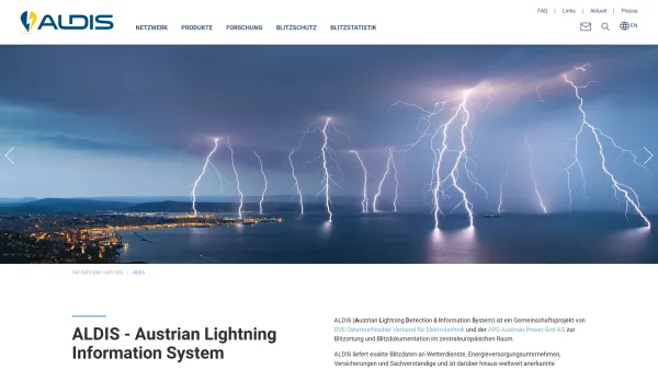 Website Screenshot: ALDIS Austrian Lightning Detection & Information System - ALDIS - Austrian Lightning Detection and Information System - Aldis - Date: 2023-06-14 10:38:41