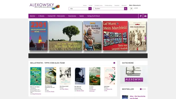 Website Screenshot: ALEXOWSKY Bücher-Papier-Spiele - Buchhandlung Alexowsky - Date: 2023-06-14 10:46:59