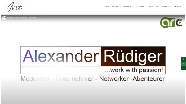 Website Screenshot: bei Alexander Rüdiger - Alexander Rüdiger - Sprecher, Moderator und Showmaster - Date: 2023-06-15 16:02:34