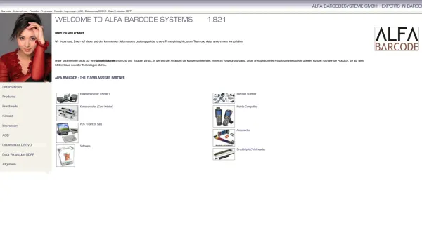 Website Screenshot: ALFA BARCODESYSTEME - WELCOME TO ALFA BARCODE SYSTEMS 1.821 - Date: 2023-06-22 12:13:07