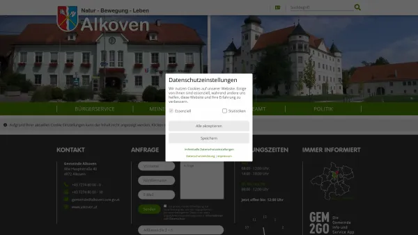 Website Screenshot: Gemeindeamt Gemeinde Alkoven - Gemeinde Alkoven - Home - Date: 2023-06-22 12:13:07
