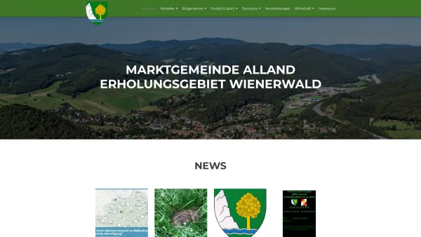 Website Screenshot: Marktgemeinde Alland - Marktgemeinde Alland – Erholungsgebiet Wienerwald - Date: 2023-06-15 16:02:34