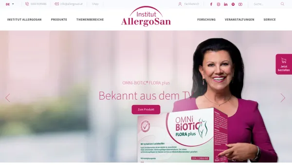 Website Screenshot: Institut Allergosan Mag. Anita Frauwallner - Institut AllergoSan - Kompetenzzentrum der Mikrobiomforschung - Date: 2023-06-14 10:46:59