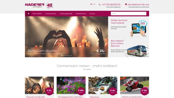 Website Screenshot: Allerstorfer Reisen Gesellschaft m.b.H. & Co. KG - Naderer Reise & Bus - Date: 2023-06-14 10:36:58