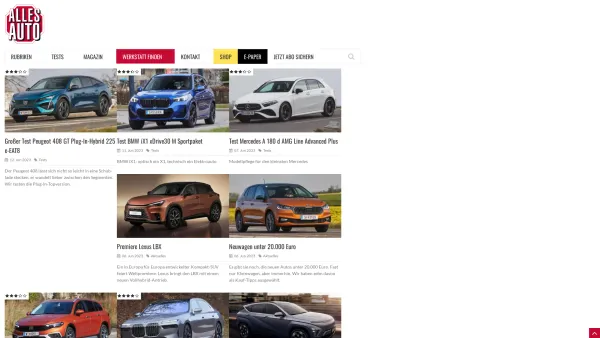 Website Screenshot: Alles Auto - Österreichs Autozeitschrift - ALLES AUTO - Das österreichische Auto-Magazin - Date: 2023-06-15 16:02:34
