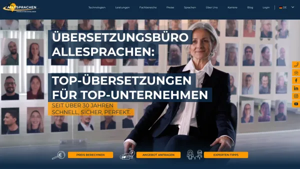 Website Screenshot: ALLESPRACHEN.AT-ISO 9001 GmbH Zweigstelle Wien - Übersetzungsbüro ALLESPRACHEN | Ihre Übersetzungsagentur - Date: 2023-06-23 11:56:07