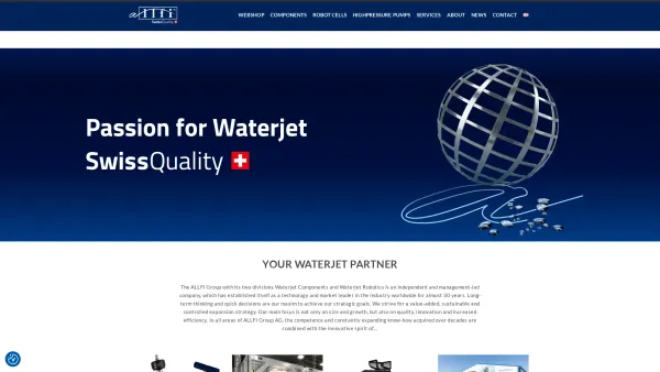 Website Screenshot: ALLFI AG Waterjet Cutting - ALLFI 30 Jahre – ALLFI Superior Waterjet Parts - Date: 2023-06-22 12:13:08