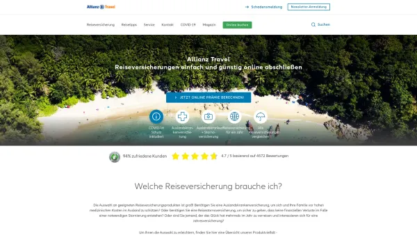 Website Screenshot: AGA International S.A. Reiseversicherung - Allianz Travel Reiseversicherung günstig online buchen - Date: 2023-06-15 16:02:34