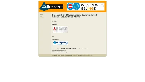 Website Screenshot: Allmer - Anhänger - Ingenieurbüro (Maschinenbau, Gewerbe derzeit ruhend). Ing. Willibald Allmer - Date: 2023-06-15 16:02:34