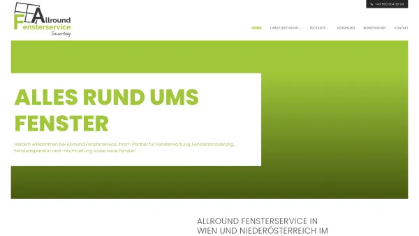 Website Screenshot: Allround Fensterservice Sauerteig e.U. - Allround Fensterservice & Reparatur | Wien, Raum St. Pölten, Amstetten, Krems, Tulln - Date: 2023-06-15 16:02:34