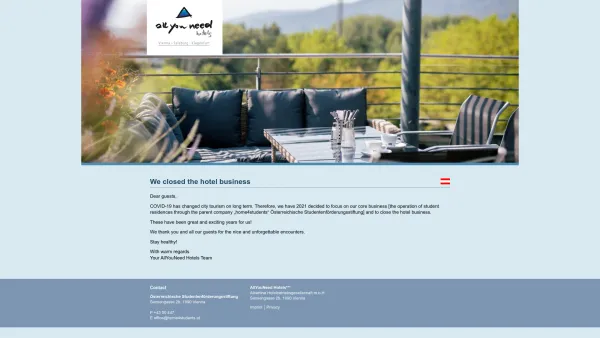 Website Screenshot: AllYouNeed Hotel Klagenfurt - Thank you for the nice and unforgettable encounters. - Date: 2023-06-22 15:04:29