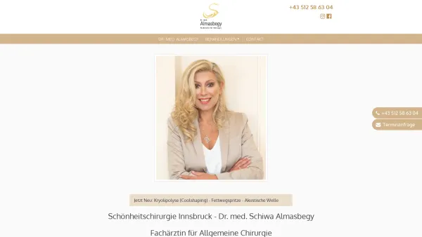 Website Screenshot: Fettabsaugung Tirol Dr. med. Almasbegy - Schönheitschirurgie Innsbruck | Dr. med. Schiwa Almasbegy - Date: 2023-06-22 15:04:29