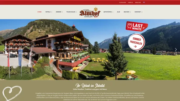 Website Screenshot: Hotel Almhof Danler**** - Urlaub im Stubaital im Hotel Almhof in Neustift/Milders in Tirol - Date: 2023-06-22 15:04:29
