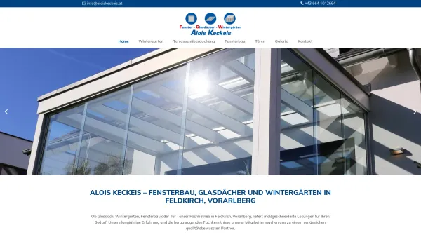 Website Screenshot: Alois Keckeis - Wintergarten Vorarlberg - Alois Keckeis Wintergärten - Date: 2023-06-15 16:02:34