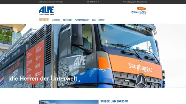Website Screenshot: ALPE Kanal Service GmbH - ALPE Kanal – Kanalreinigung und Sanierung - Date: 2023-06-22 15:04:29