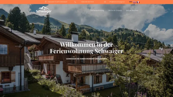 Website Screenshot: Alpen-Ferienwohnung Schwaiger Hochzillertal Zillertal Tirol - Schwaiger Ferienwohnung Kaltenbach Zillertal Tirol - Date: 2023-06-22 15:04:29