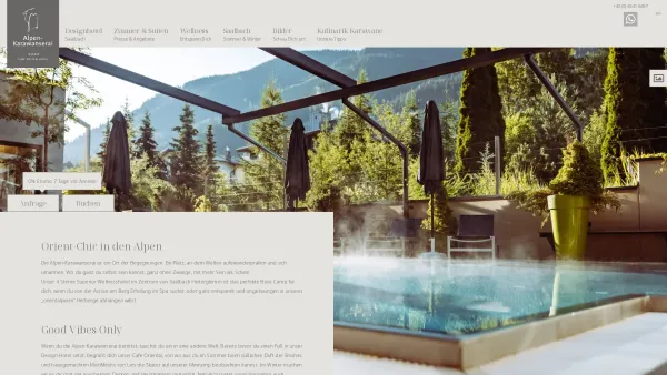Website Screenshot: Wellnesshotel Alpenkarawanserai - Ihr Hotel in Saalbach - Alpen-Karawanserai Time Design Hotel - Date: 2023-06-14 16:33:13