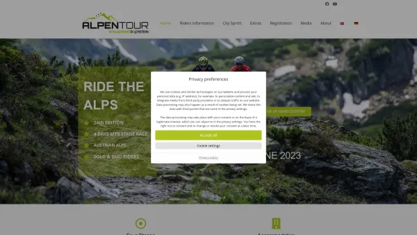 Website Screenshot: Alpentour Trophy - ALPENTOUR – MTB STAGE RACE in Austria Schladming-Dachstein UCI S1 - Date: 2023-06-22 15:04:29