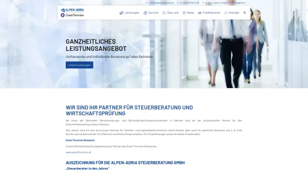 Website Screenshot: Alpen-Adria Wirtschaftsprüfung und Steuerberatung GmbH - Die ALPEN-ADRIA Steuerberatung GmbH aus Klagenfurt - Date: 2023-06-22 15:04:29