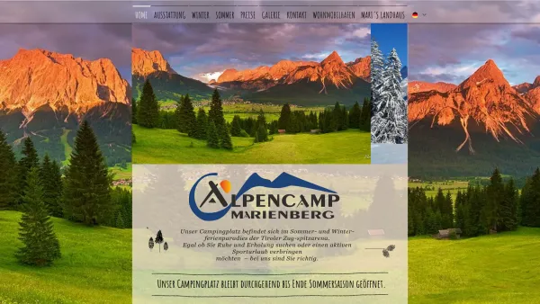 Website Screenshot: Alpencamp Marienberg Camping Biberwier Tirol - HOME | Meinewebsite - Date: 2023-06-22 12:13:08