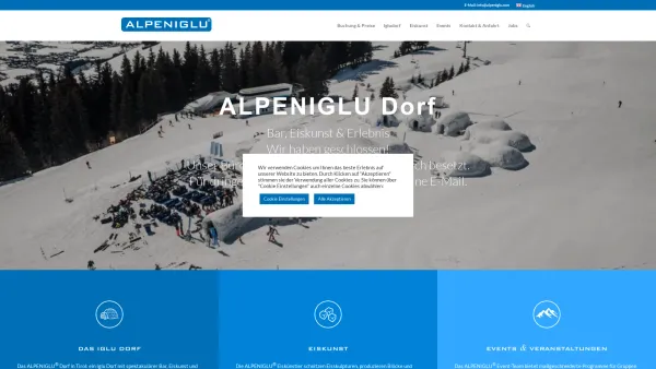 Website Screenshot: ALPENEVENT - Alpeniglu - Iglu Dorf - Dinner im Iglu in einer Welt aus Eis und Schnee - Date: 2023-06-22 12:13:08