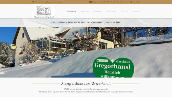 Website Screenshot: Alpengasthaus zum Gregorhansl - Alpengasthaus zum Gregorhansl - Ein Gasthaus zum Wohlfühlen - Date: 2023-06-22 12:13:08