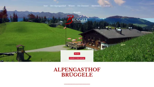 Website Screenshot: Alpengasthof Brüggele Oberhauser Alpenpension Berghütte - Alpengasthof Brüggele | Start - Date: 2023-06-22 12:13:08