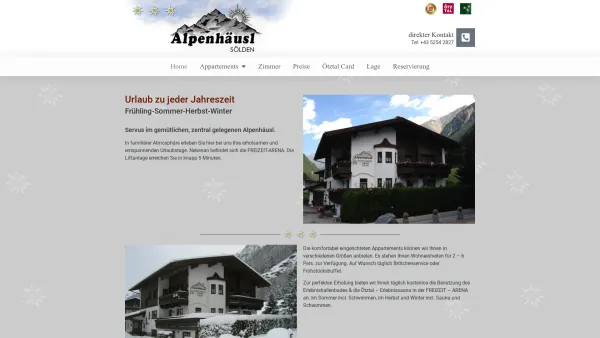 Website Screenshot: Riml Alpenhaeusl Sölden Ötztal Tirol - Home - Appartement Alpenhaeusl Sölden - Date: 2023-06-22 12:13:08