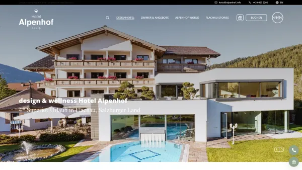 Website Screenshot: Hotel Alpenhof**** - Flachau Hotel Alpenhof : Tel. 06457 2205 Design & Wellness - Date: 2023-06-22 12:13:08