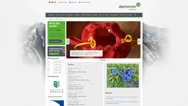 Website Screenshot: Österreichischer AlpenvereSektion Salzburg - Startseite Alpenverein - Date: 2023-06-22 12:13:08