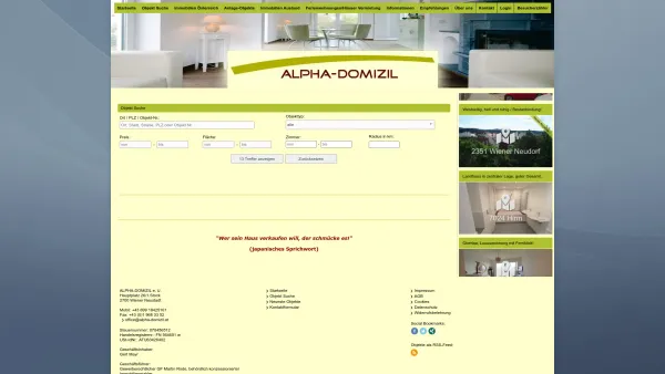 Website Screenshot: ALPHA-DOMIZIL e.U. - ALPHA-DOMIZIL, Immobilienmakler - Date: 2023-06-14 10:46:59
