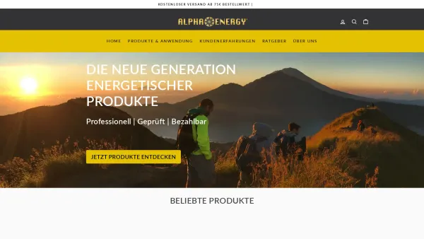Website Screenshot: ALPHA-ENERGY - ALPHA-ENERGY® | Die neue Generation energetischer Produkte - Date: 2023-06-26 10:26:05