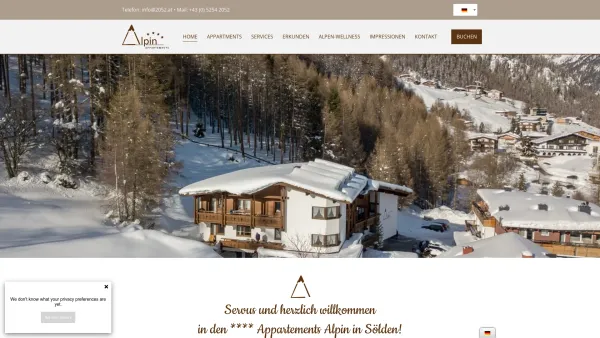 Website Screenshot: Alpin Appartement Sölden - Winterurlaub in Sölden-Tirol | **** Appartements Alpin - Date: 2023-06-15 16:02:34
